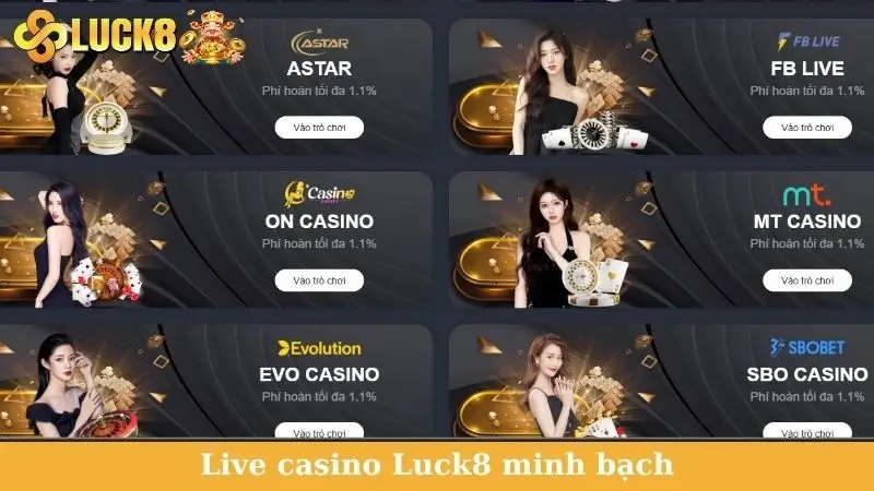Live casino Luck8 minh bạch