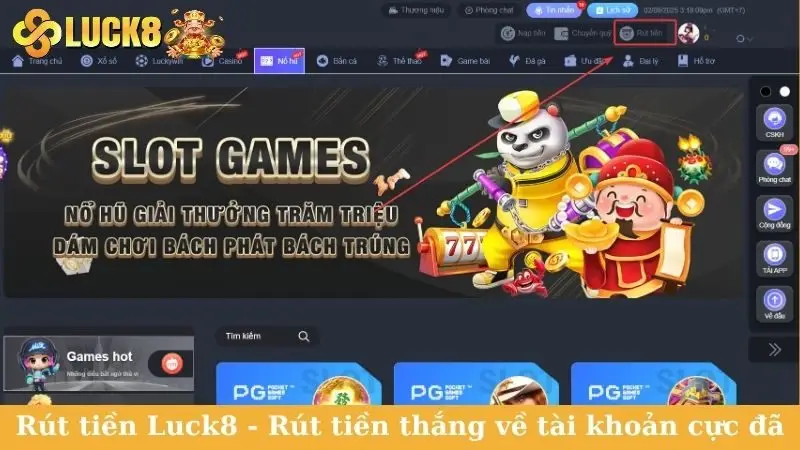 Rút tiền Luck8